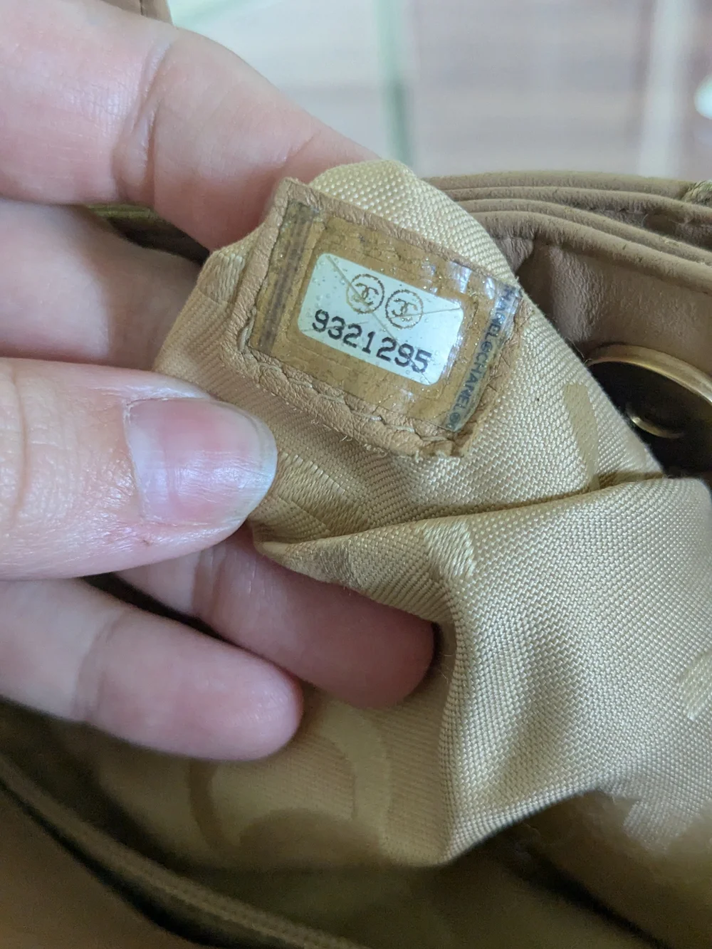 Chanel Quilted Leather Tote Bag in Light Tan - Picture 9 of 10